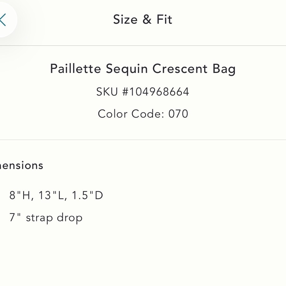 NWT new Anthropologie paillette sequin crescent bag gold purse - Picture 10 of 15